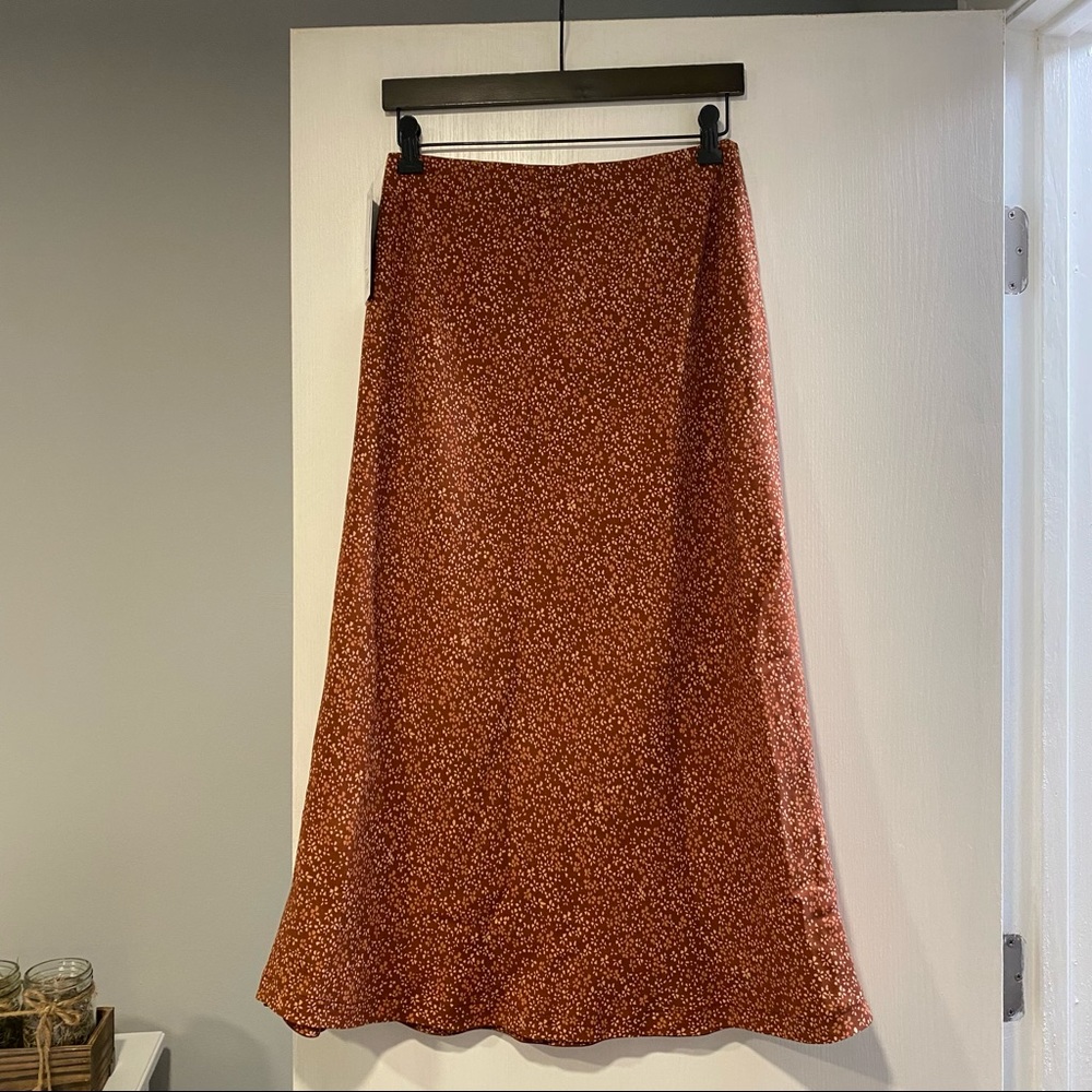 NWOT Floral Rust Vetta Capsule Reversible Skirt Size Small